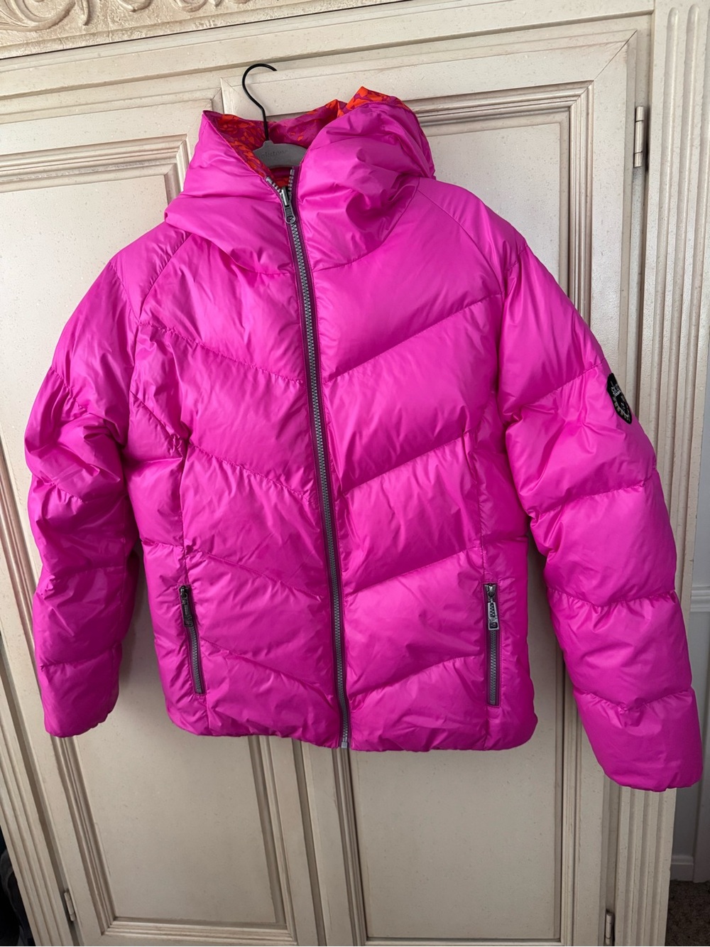 Hot Pink Puffer Jacket with Hood